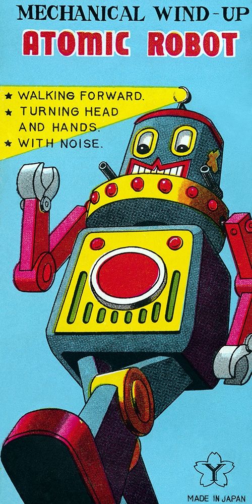 Mechanical Wind-Up Atomic Robot art print by Retrobot for $57.95 CAD