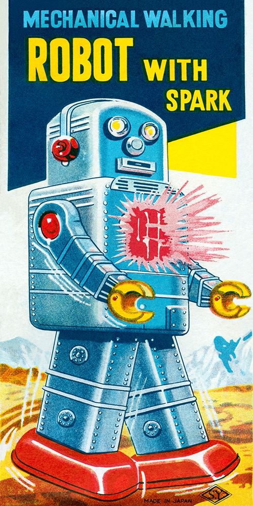 Mechanical Walking Robot with Spark art print by Retrobot for $57.95 CAD
