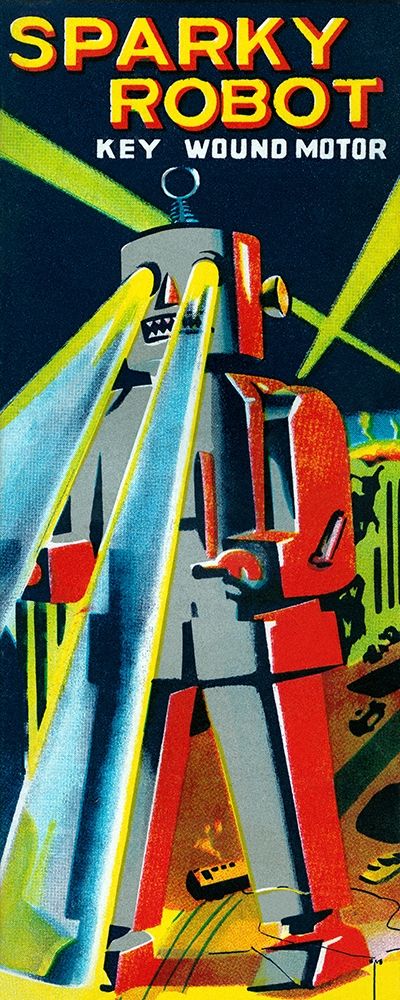 Sparky Robot art print by Retrobot for $57.95 CAD
