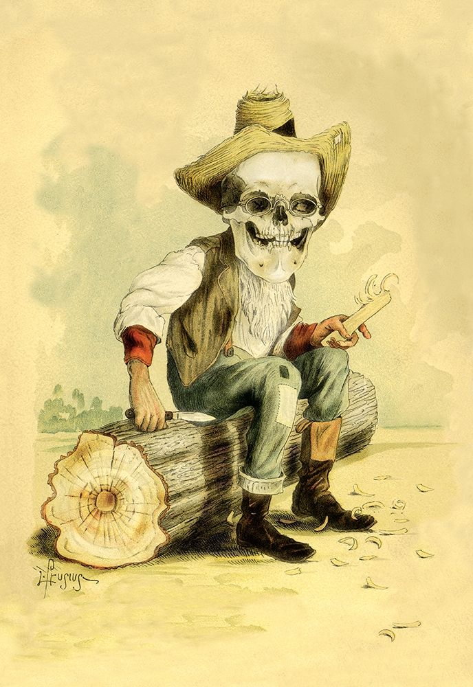 Death Whittles a Stick art print by Frusius for $57.95 CAD