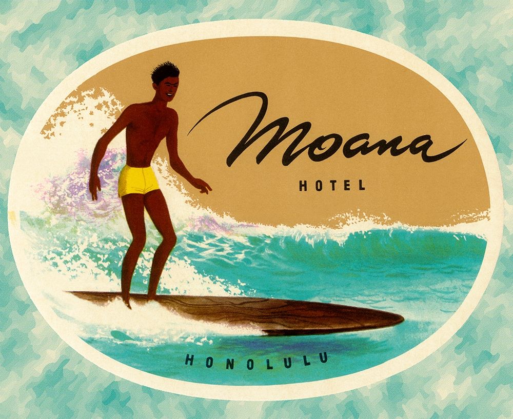 Moana Hotel Luggage Label art print by Retrotravel for $57.95 CAD