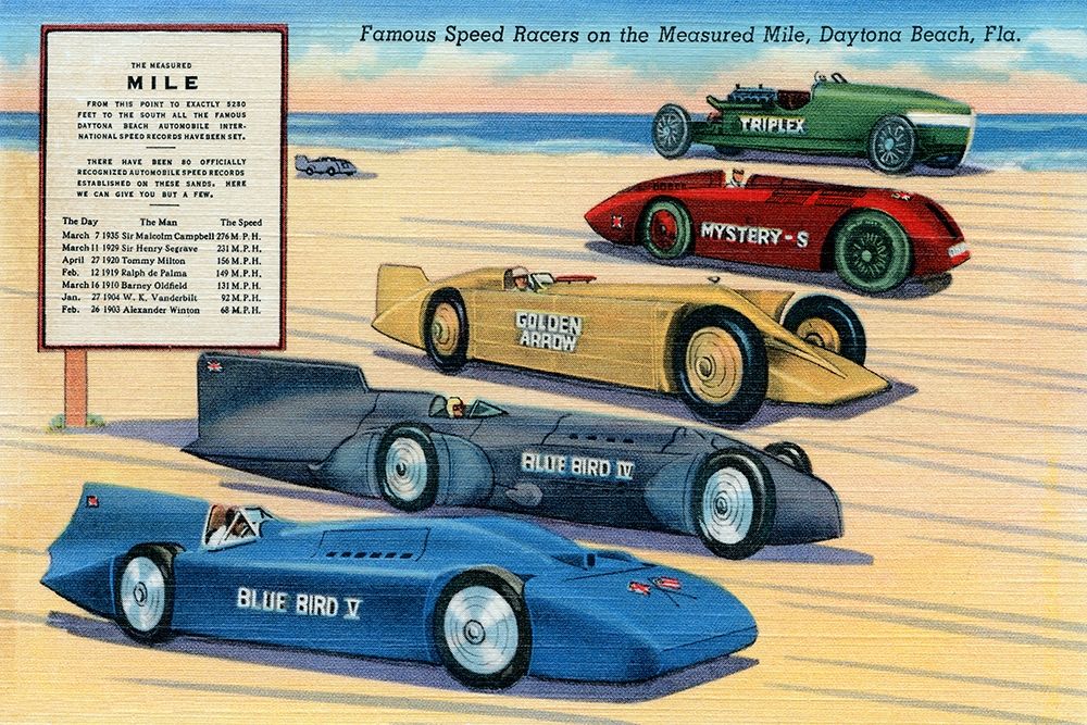 Famous Speed Racers on the Measured  Mile art print by Retrotravel for $57.95 CAD