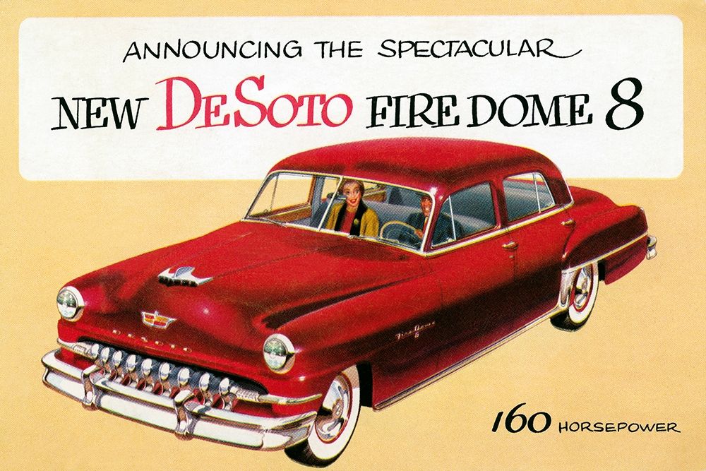 New DeSoto Firedome 8 art print by Retrotravel for $57.95 CAD