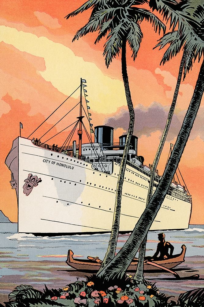 City of Honolulu art print by Retrotravel for $57.95 CAD