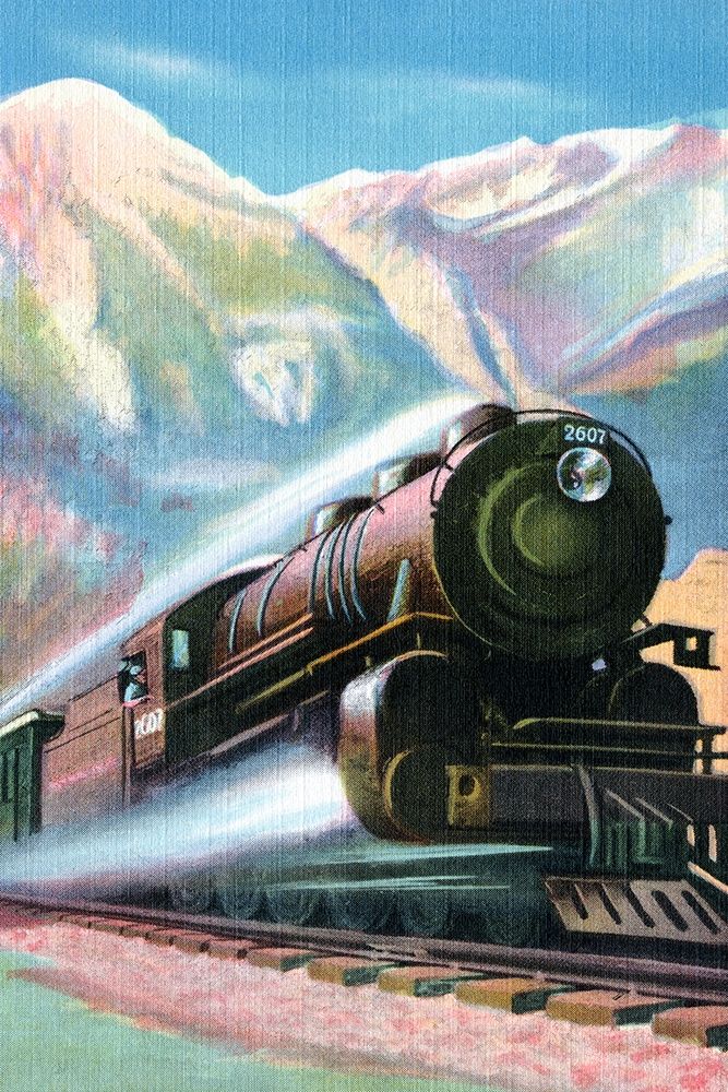 Steaming Full Speed Ahead art print by Retrotravel for $57.95 CAD