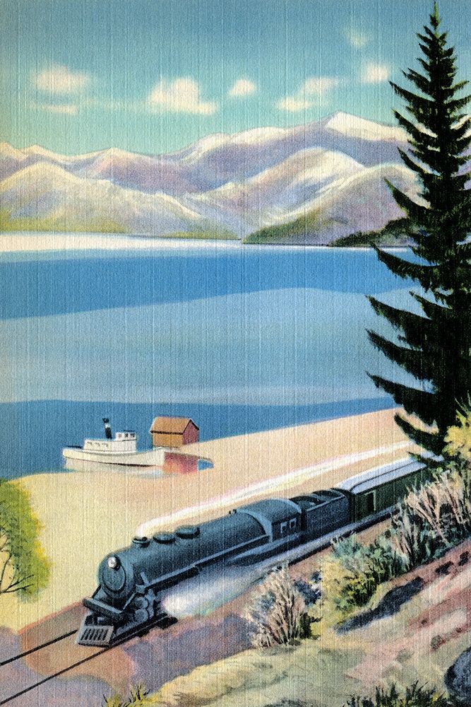 Steaming Along the Coast art print by Retrotravel for $57.95 CAD