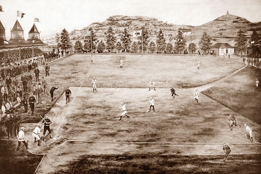 California league Baseball grounds art print by Vintage Sports for $57.95 CAD
