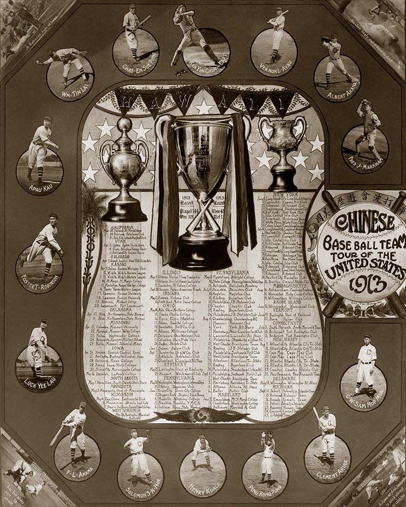 Chinese baseball team tour of the United States art print by Vintage Sports for $57.95 CAD