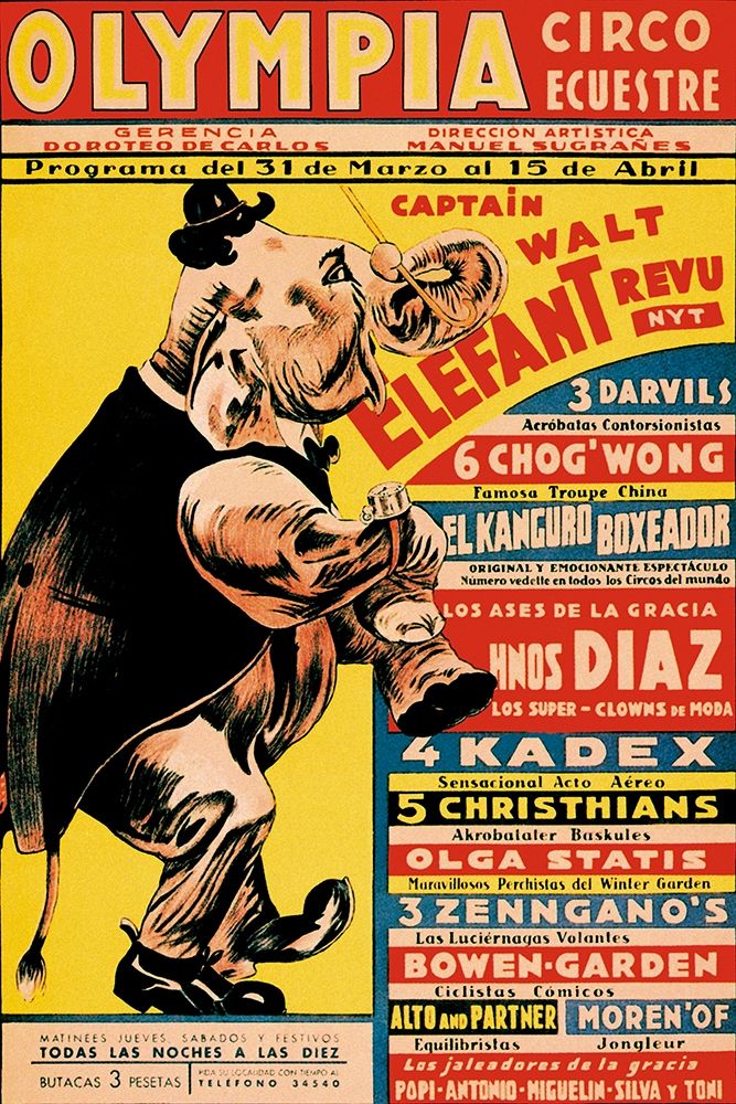 Olympia Circo Ecuestre - Olympia Circus art print by Vintage Elephant for $57.95 CAD