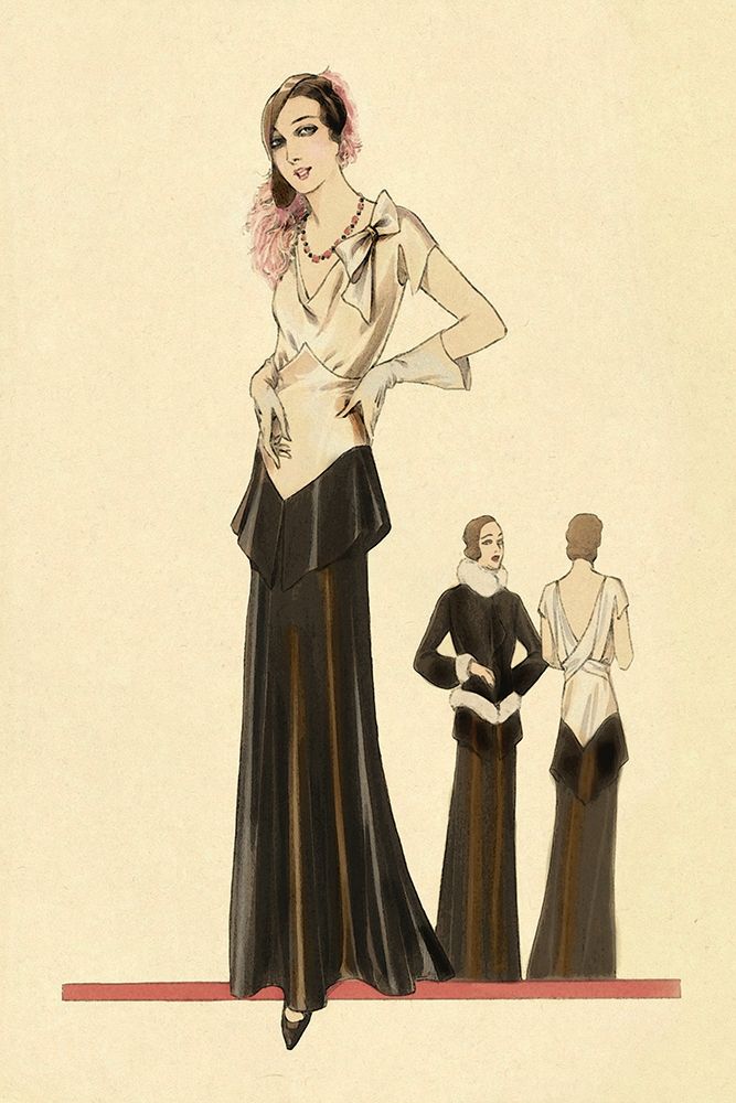 Eveningwear in Black and White art print by Vintage Fashion for $57.95 CAD
