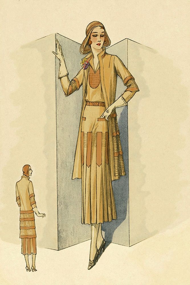 Sophisticated Daywear in Camel art print by Vintage Fashion for $57.95 CAD