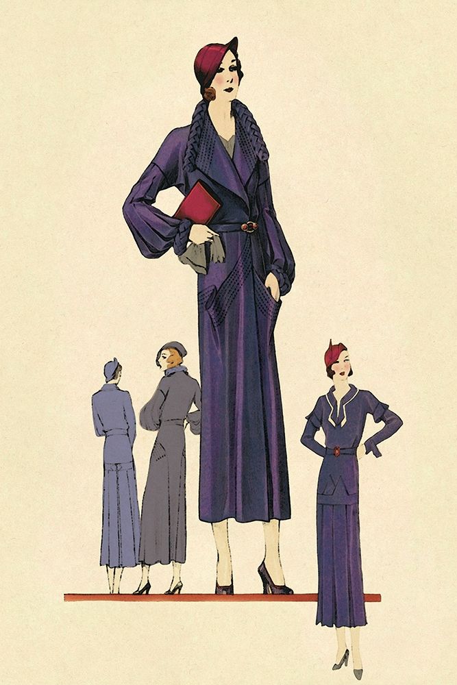 Modeles Originaur: A Blue Overcoat art print by Vintage Fashion for $57.95 CAD