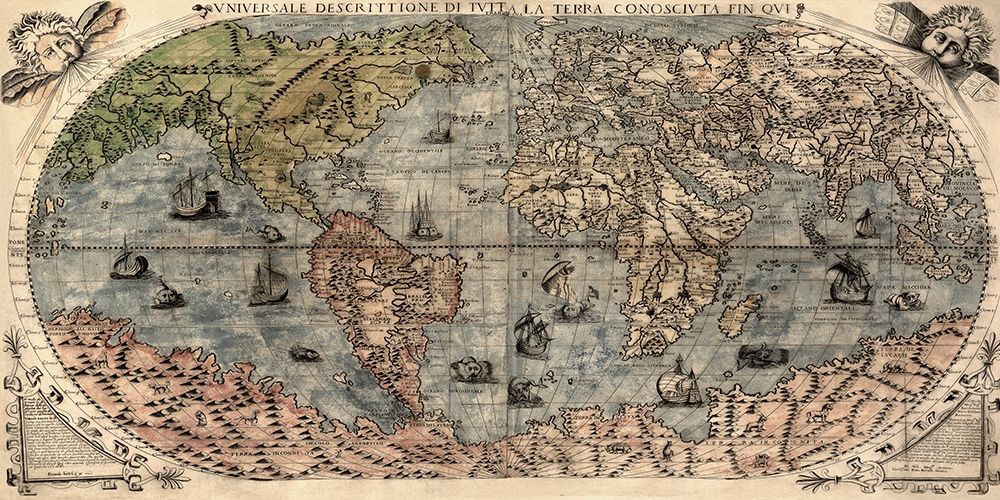 Universal Description of the Whole World art print by Paolo Forlani for $57.95 CAD