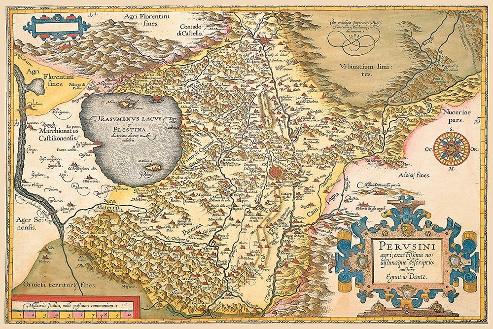Map of Italy Near Florence art print by A. Ortelius for $57.95 CAD