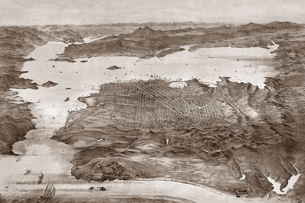 Birds-Eye View of San Francisco art print by Vintage San Francisco for $57.95 CAD