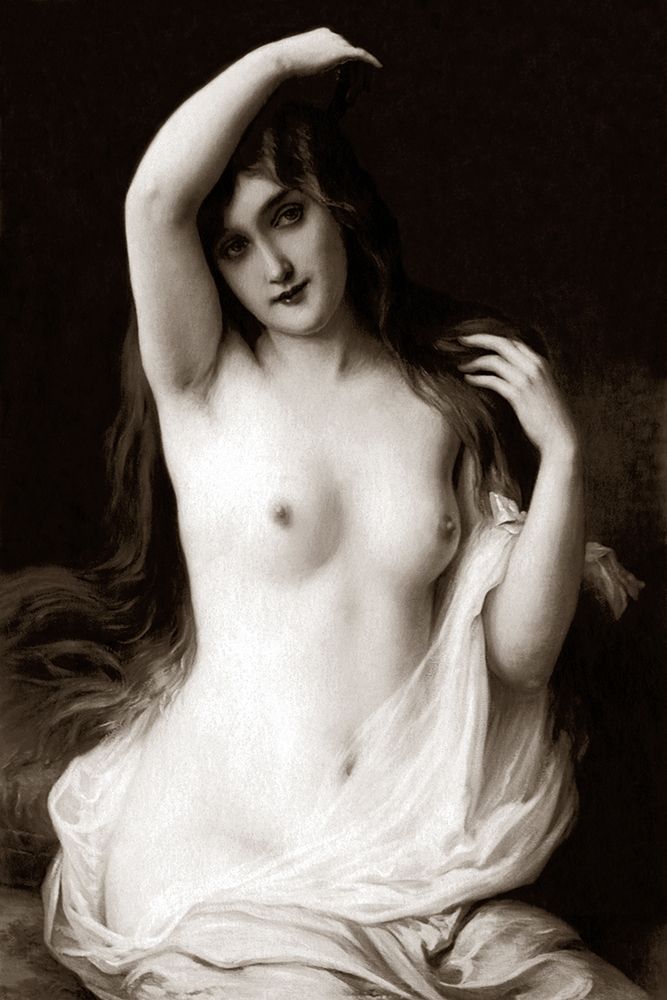 A Long-Haired Nude art print by Vintage Nudes for $57.95 CAD