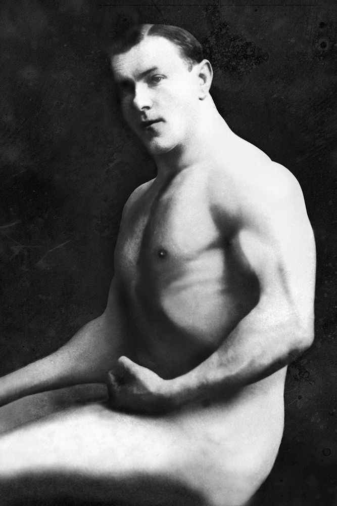 Arm Curl from Seated Pose art print by Vintage Muscle Men for $57.95 CAD