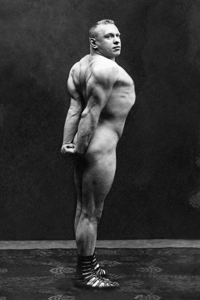 Profile of Arm, Shoulder, and Upper Back Flex art print by Vintage Muscle Men for $57.95 CAD