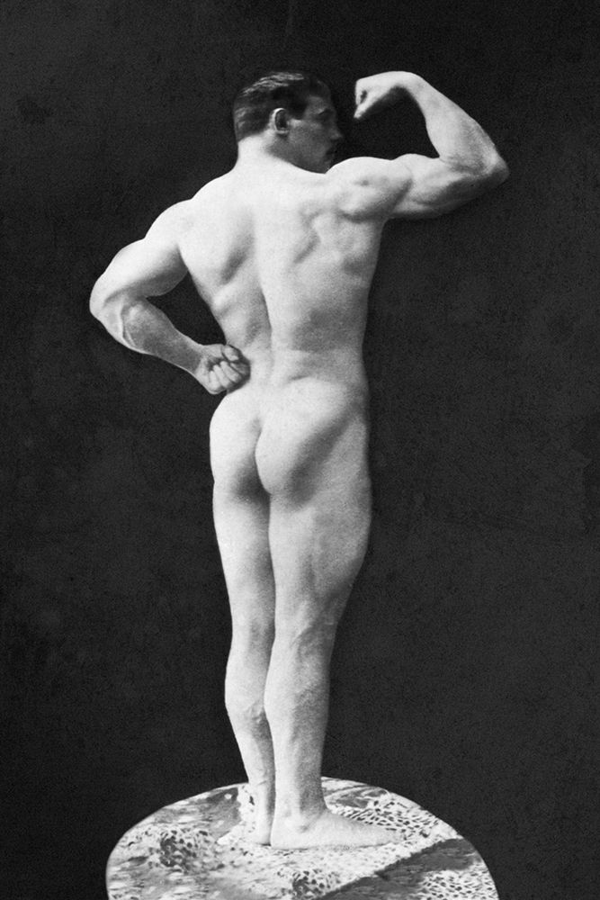 Statuesque Back and Arm Curl art print by Vintage Muscle Men for $57.95 CAD