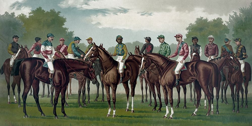 Celebrated winning horses and jockeys of the American turf art print by Currier and Ives for $57.95 CAD