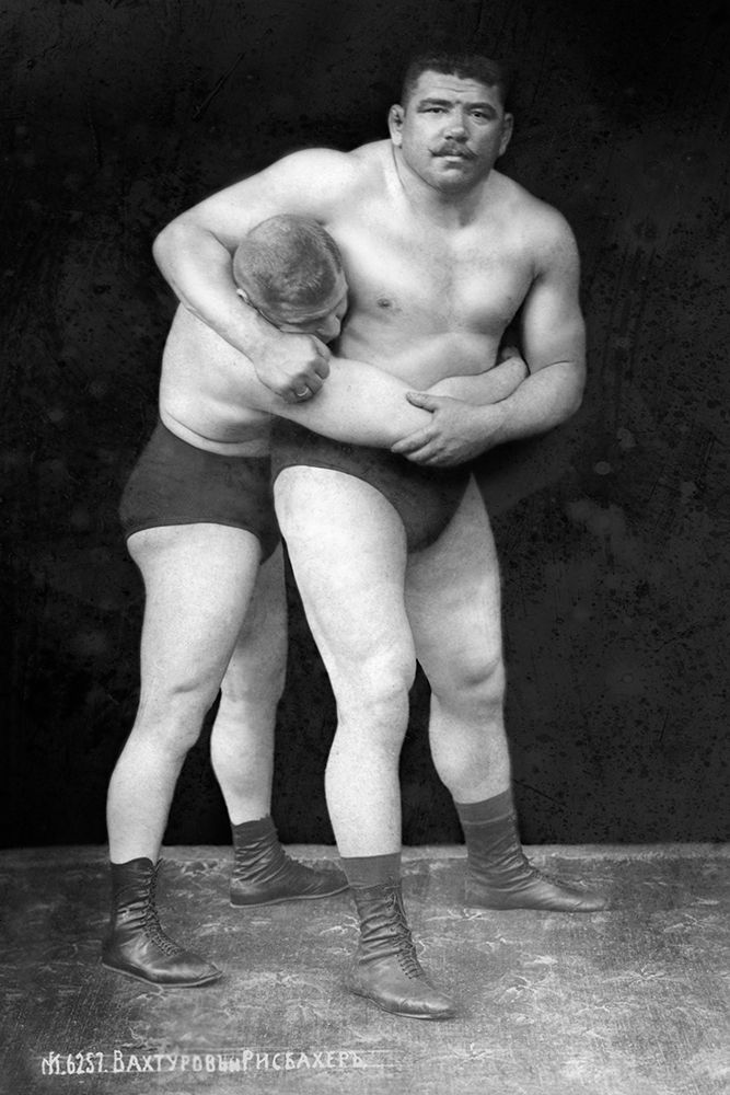 Wrestling Headlock art print by Vintage Wrestler for $57.95 CAD