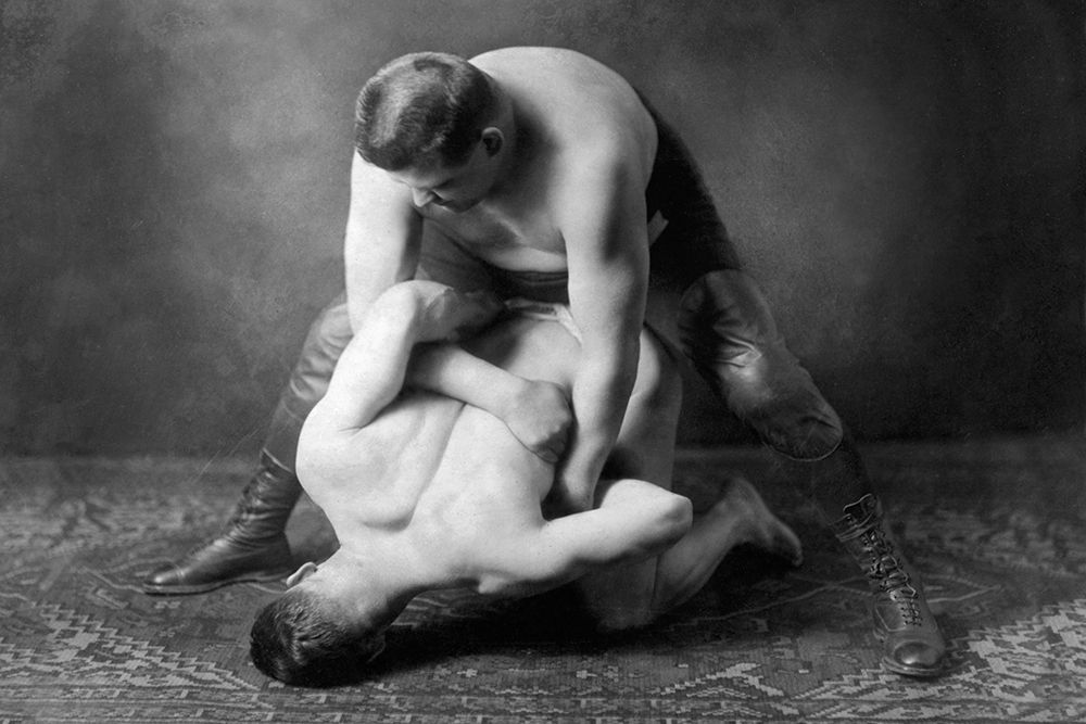 Half Nelson art print by Vintage Wrestler for $57.95 CAD