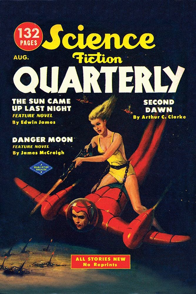 Science Fiction Quarterly: Attack from Atop Rocket Man art print by Retrosci-fi for $57.95 CAD