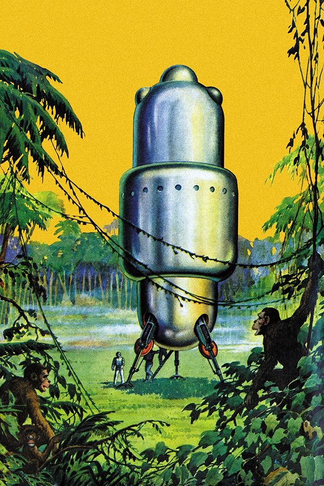 Spaceship in the Jungle art print by Retrosci-fi for $57.95 CAD