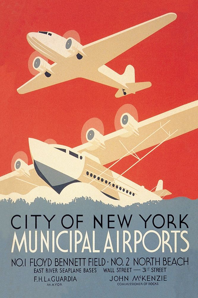 City of New York Municipal Airports (WPA) art print by Harry Herzog for $57.95 CAD