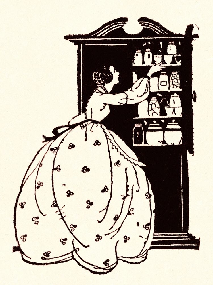 Homemaker Pulls China From Vitrine art print by Maxfield Parrish for $57.95 CAD