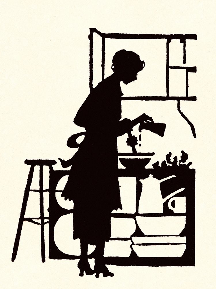 Homemaker Waters Plants in a Home art print by Maxfield Parrish for $57.95 CAD