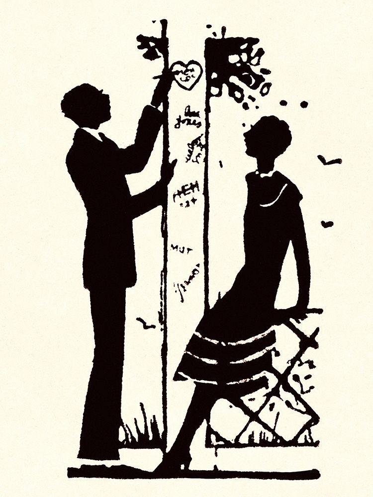 Suitor Pulls a Heart From a Trellis art print by Maxfield Parrish for $57.95 CAD