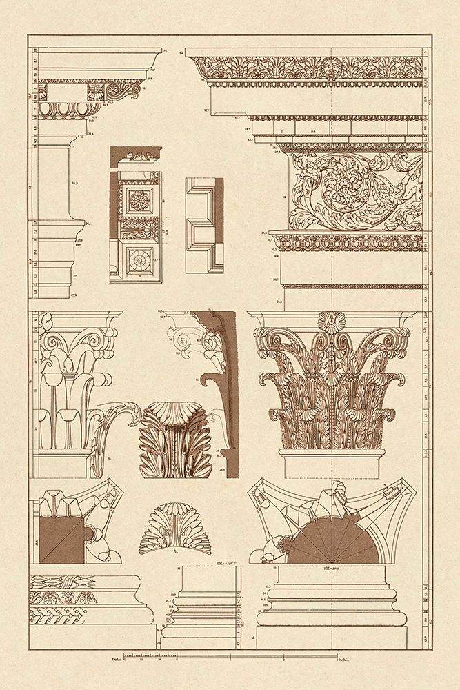 Entablatures, Capitals and Bases art print by J. Buhlmann for $57.95 CAD
