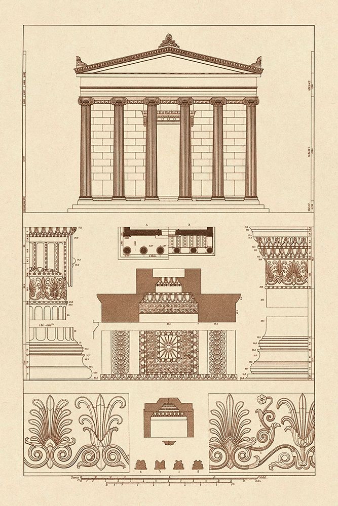 Portico, Coffer and Palmette-Ornament art print by J. Buhlmann for $57.95 CAD