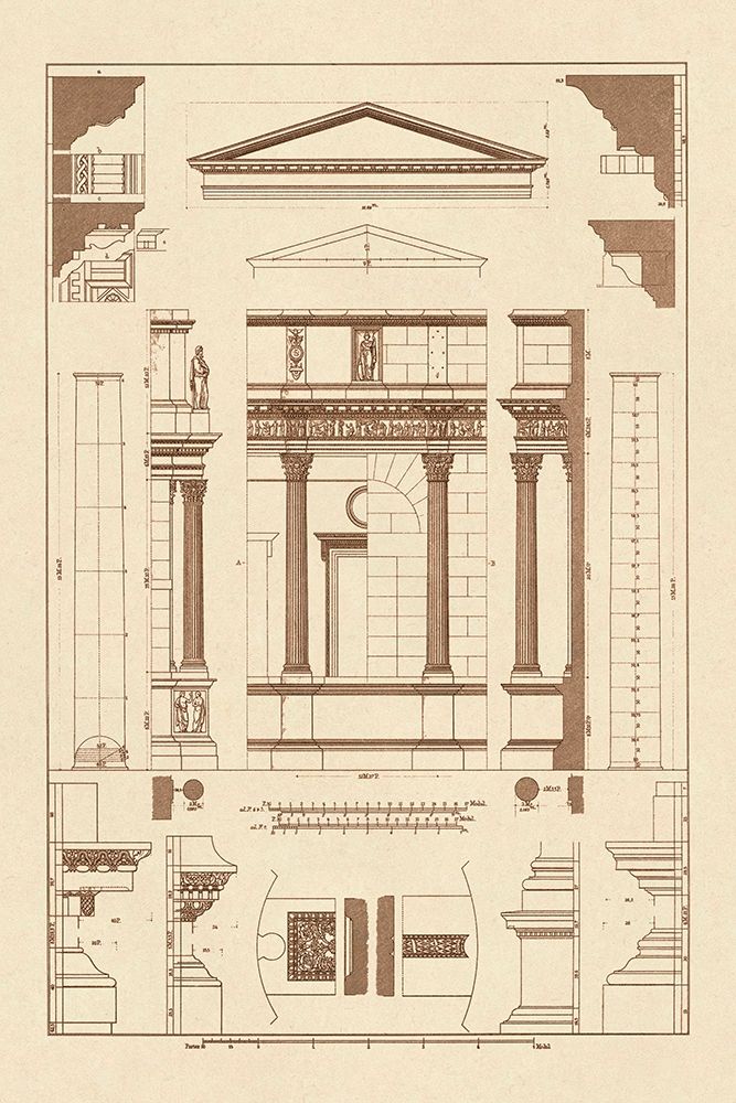 Pediment of Temple at Assisi art print by J. Buhlmann for $57.95 CAD