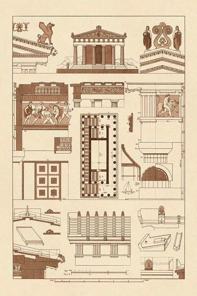 Temple of Athene and Theseus, Polychrome art print by J. Buhlmann for $57.95 CAD