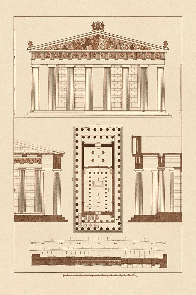 The Parthenon at Athens, Polychrome art print by J. Buhlmann for $57.95 CAD