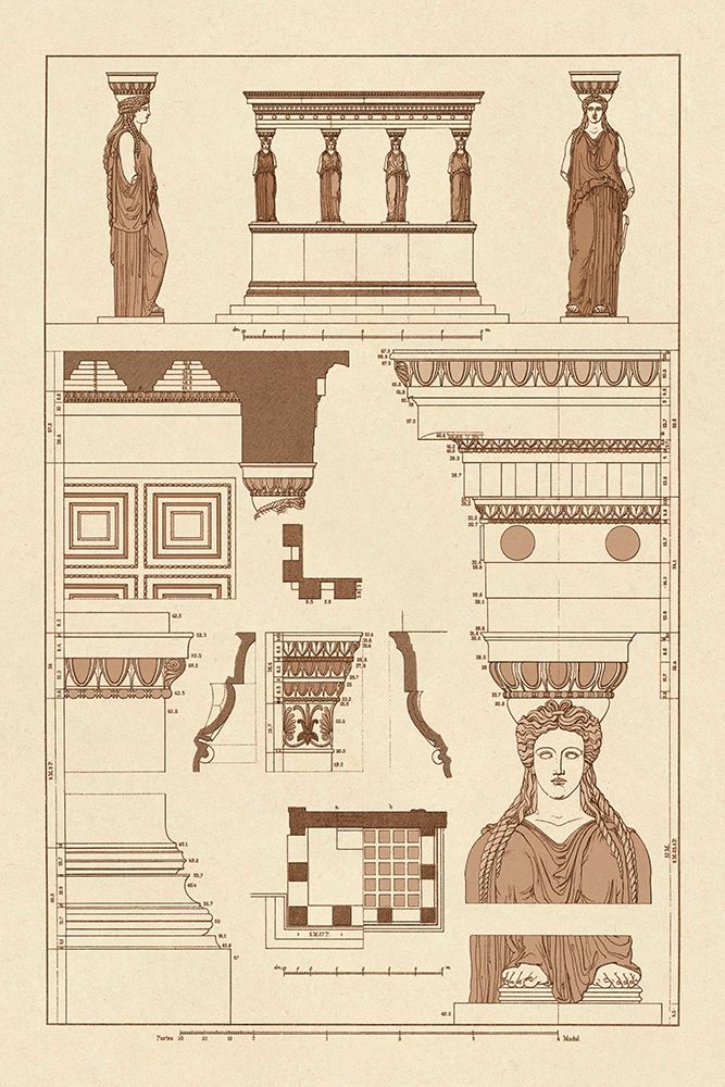 Porch of Caryatids, Polychrome art print by J. Buhlmann for $57.95 CAD