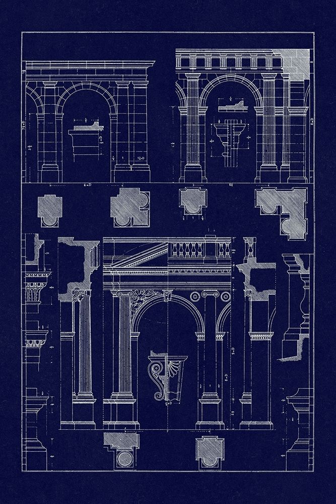Arcades (Blueprint) art print by J. Buhlmann for $57.95 CAD