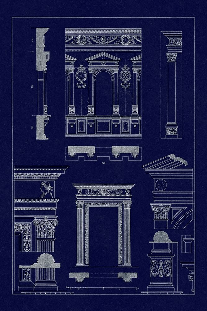 Window in the Cortile of Dodges Palace, Palazzo Vecchio, and Santa Croce (Blueprint) art print by J. Buhlmann for $57.95 CAD
