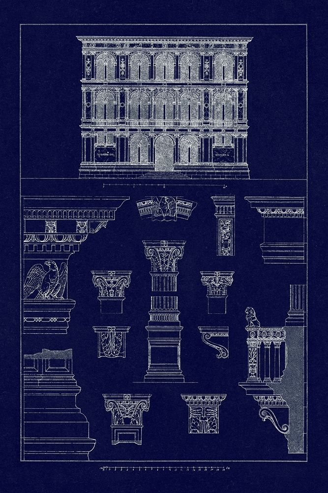 Palazzo Vendramin-Calergi at Venice (Blueprint) art print by J. Buhlmann for $57.95 CAD