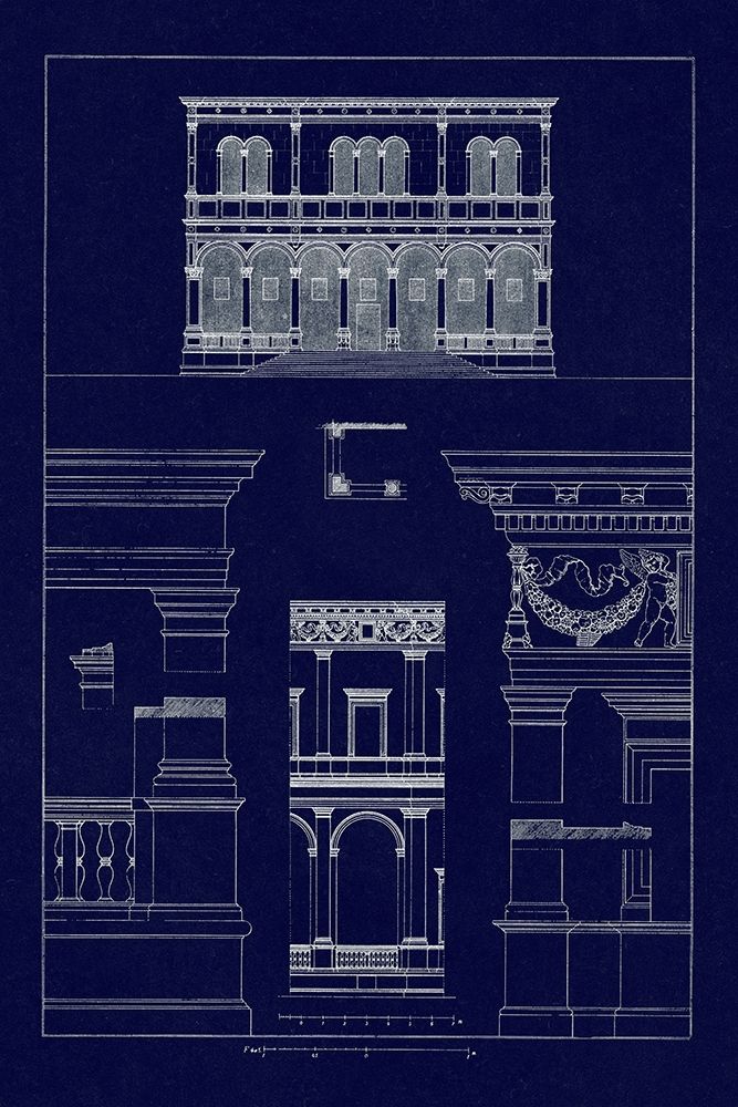 Palazzo del Consiglio at Padua, Villa Farnesia (Blueprint) art print by J. Buhlmann for $57.95 CAD