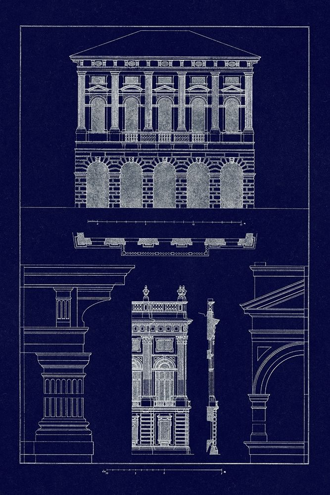 Palazzo Verzi at Verona, Palazzo Madama (Blueprint) art print by J. Buhlmann for $57.95 CAD