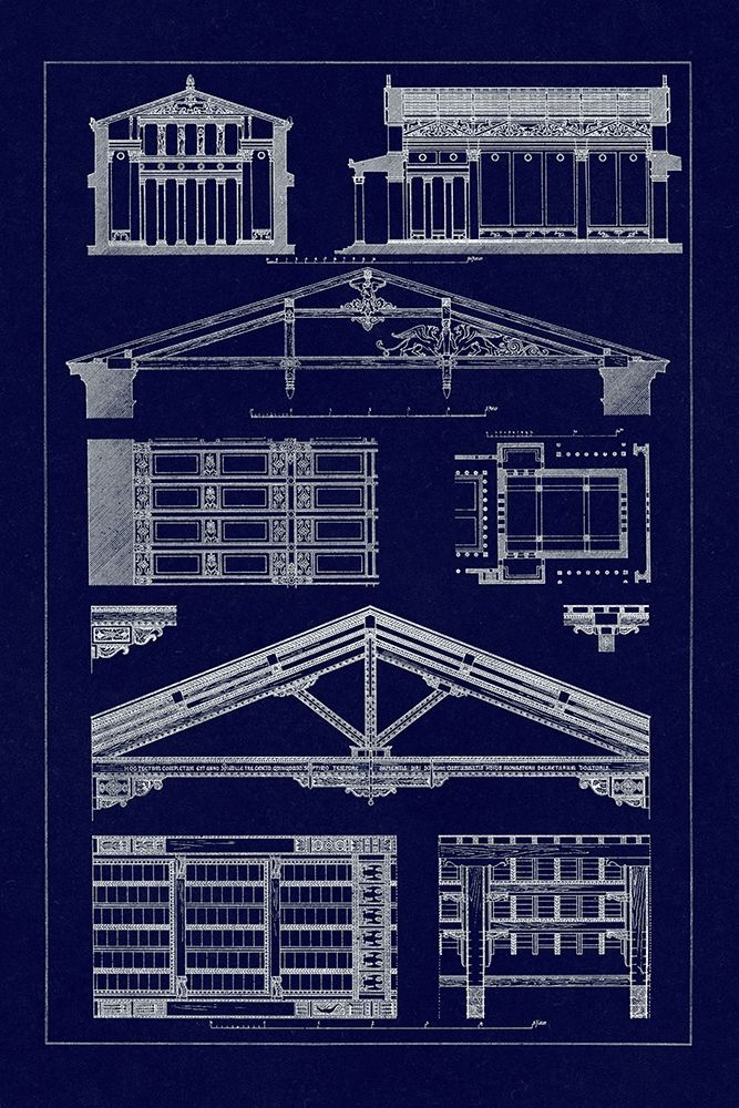 Internal Decoration of Roof (Blueprint) art print by J. Buhlmann for $57.95 CAD
