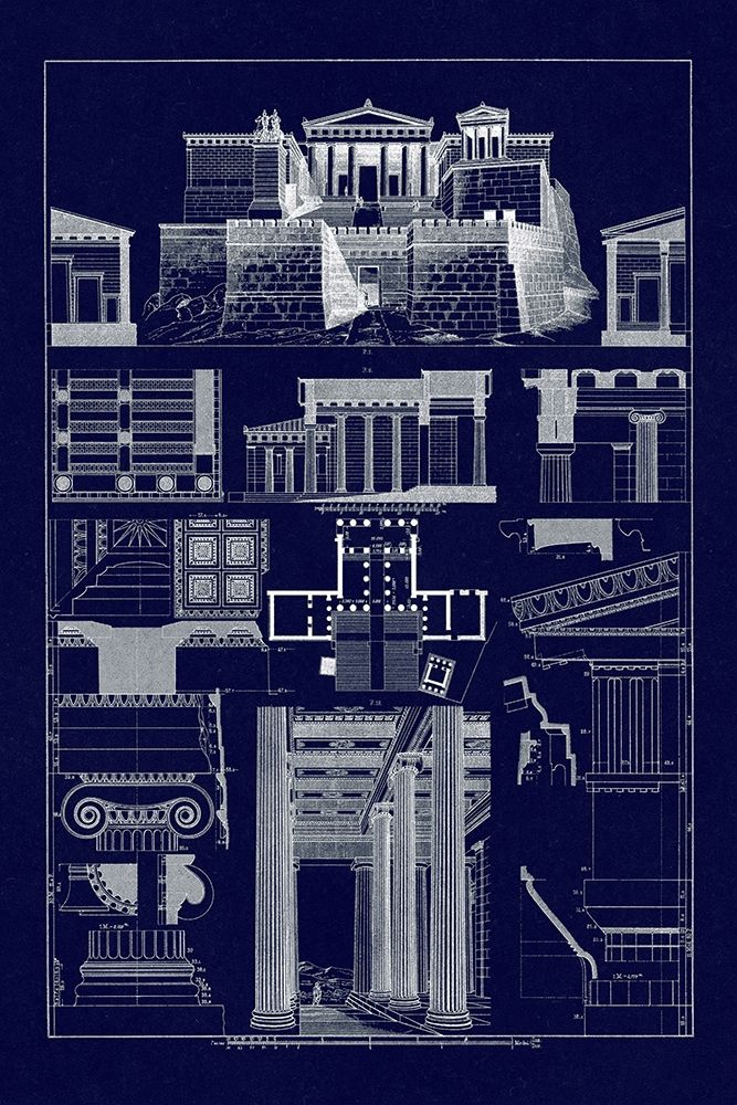 The Propylaea of the Acropolis at Athens (Blueprint) art print by J. Buhlmann for $57.95 CAD