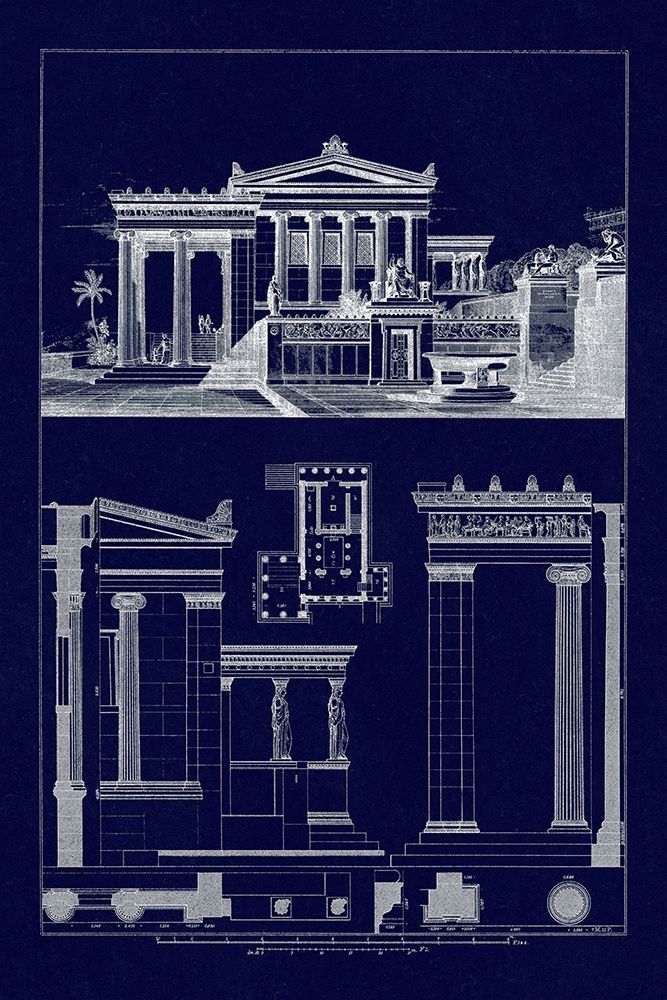 The Erechtheum at Athens (Blueprint) art print by J. Buhlmann for $57.95 CAD