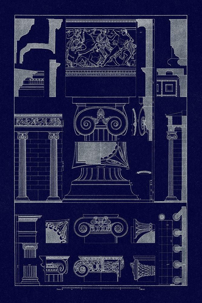 Ionic Capitals (Blueprint) art print by J. Buhlmann for $57.95 CAD