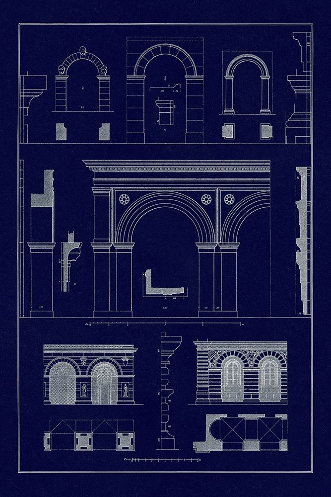Gateways, Arches and Arcades (Blueprint) art print by J. Buhlmann for $57.95 CAD