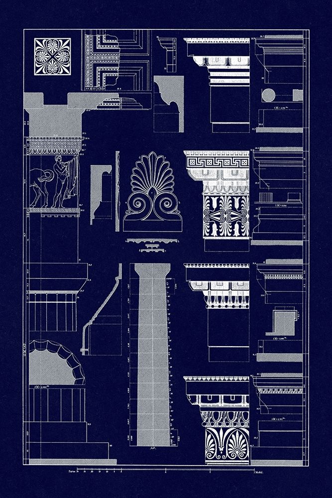 Details of the Parthenon at Athens (Blueprint) art print by J. Buhlmann for $57.95 CAD