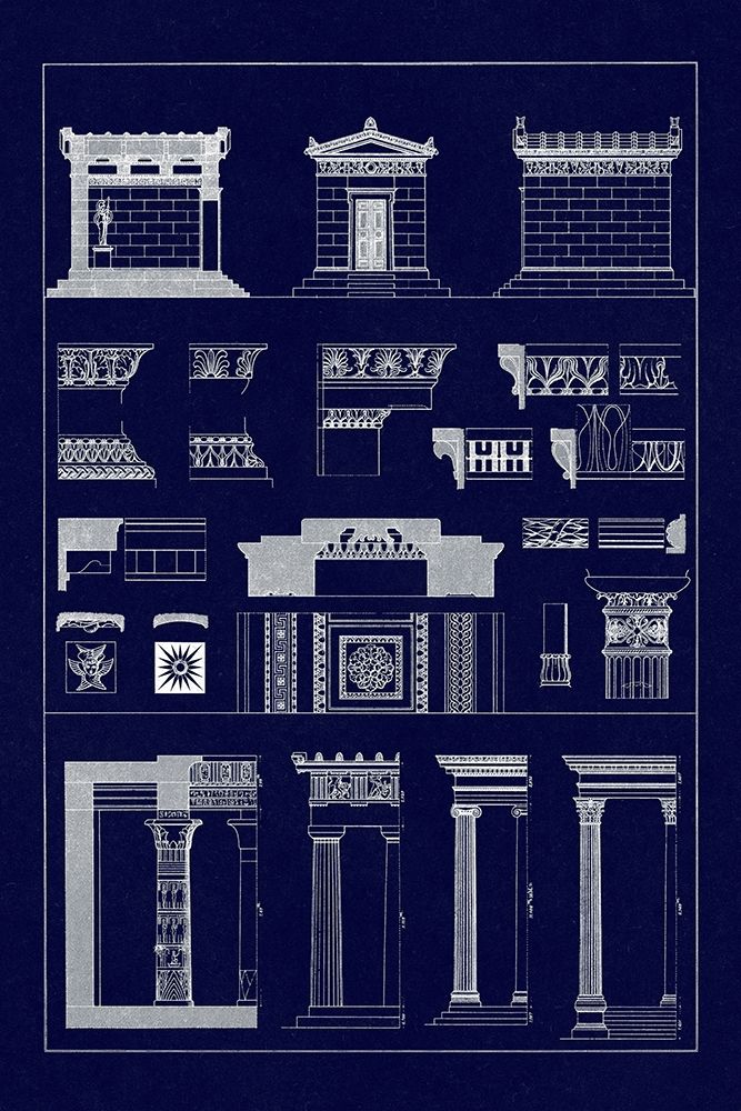Hellenic Chapel and Decorative Forms (Blueprint) art print by J. Buhlmann for $57.95 CAD